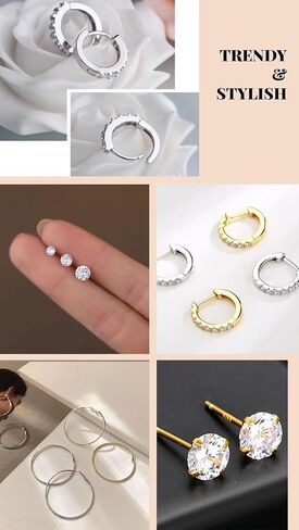 4 Pairs 925 Silver Plated Hoop Earrings For Women, Lightweight Circle Huggie Hypoallergenic Dangle Earrings 30mm/40mm/50mm/60mm Hoop Earrings Set Non Tarnish For Women Daily Life Set (4P Silver) in Kuwait