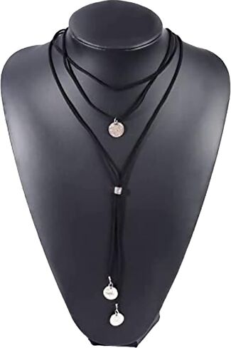 Boho Necklaces for Women Western Outfits Cowgirl Necklace for Women Trendy Handmade Boho Jewelry Leather Necklace Country Jewelry Gifts for Women in Kuwait