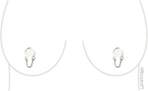 Non-Piercing Nipple Chain Adjustable Jewelry for Women Faux Piercing (Silver) in Kuwait