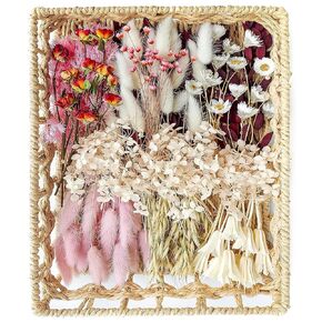 DIY Natural Dried Flower Set, Bulk Dried Flowers, Dried Flowers with Stems, Handmade Dried Flowers Ideas, DIY Flower Set, Dried Flower Bouquets, Table Centerpiece Mini Dried Flowers (Brown)