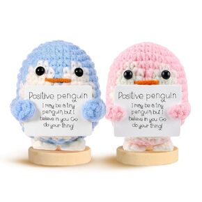 Handmade Funny Emotional Support Pickle Crochet Doll with Base,6PCS Cute Knitted Wool Positive Crochet Animals,Emotional Support Plush Gifts for Women,Coworkers,Perfect Christmas/Birthday Cheer