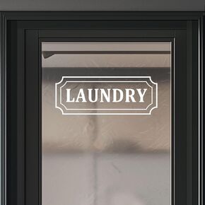 Laundry Room Decal, Washer Dryer Room Door Vinyl Sign, Laundry Decal Vinyl Wall Decal, Laundry Decal for Glass Door (14 x 5.2 in, Black) in Kuwait