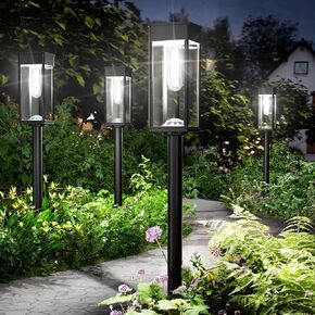 Solar Pathway Lights Outdoor,8 Pack Bright Solar Lights Outdoor,IP65 Waterproof Solar Garden Lights Solar Powered Landscape Lighting for Yard Patio Walkway Driveway Pathway (Warm White)
