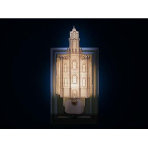 Utah LDS Temple Night Light Gift (Wall Outlet, Plug-in, LED, Dusk-to-Dawn Sensor) (Deseret Peak)