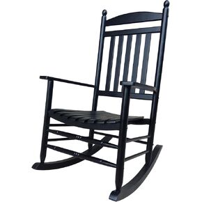 Rocking Rocker-A040DG Dark Green Wood Porch Rocker/Outdoor Rocking Chair -Easy to Assemble-Comfortable Size-Outdoor or Indoor Use