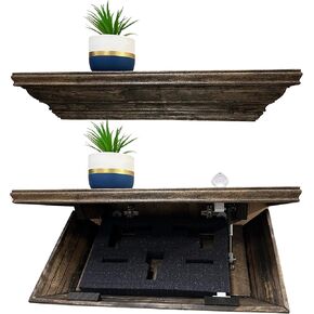 Hidden Gun Storage, Gun Storage Concealment Shelf - Secure Hidden Compartment Storage Shelf Yet Quickly Accessible by Bellewood Designs (Special Walnut) in Kuwait