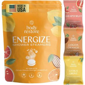Body Restore Shower Steamers Aromatherapy 6 Pack - Galentines, Valentines Day Gifts for Her and Him, Birthday Gifts for Mom, Best Friend, Travel Essentials, Stress Relief, Self Care - Citrus