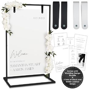 Black Wedding Easel Stand for Sign Board ، 50 × 30x20 مرحبًا