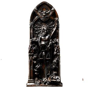 Santa Muerte goddess statuette, Holy Death, for home altar, Religious statue, wicca, statue, witches, Wooden home decoration (Wood)