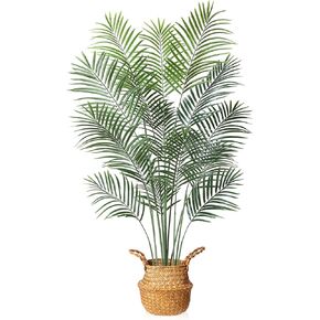 MOSADE Artificial Areca Palm Tree 5.5Feet Fake Tropical Palm Plant and Handmade Seagrass Basket, Perfect Tall Faux Dypsis Lutescens Plants for Entryway Modern Decor Home Office Porch Gift