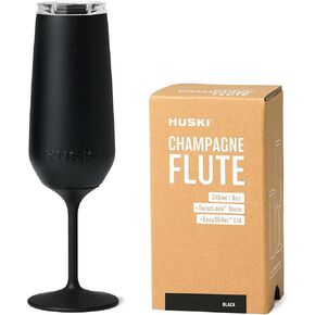 Huski Champagne Flute | NEW | Award-winning Design with Detachable Stem | Premium Stainless Steel Champagne Glass with Lid | Triple Insulated Tumbler | 8oz Capacity | Great Gift (Powder Pink)