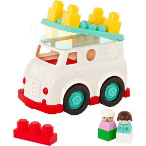 Battat – Building Blocks – 47Pc Brick Set – Colorful & Chunky Bricks – Unique Wheel Bricks – 12 Months + – Locbloc Red Builder's Wagon