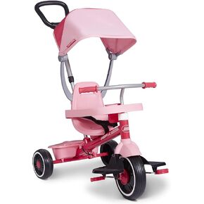 Radio Flyer Pedal & Push 4-in-1 Stroll ' N Trike®, Red Tricycle, for Toddlers Ages 1-5 (Amazon Exclusive), Toddler Bike Large
