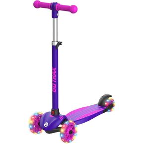 Gotrax KS1 Kids Kick Kick Scooter ، عجلات مضاءة LED و 3 مقاود قابلة للتعديل ، و Lean-to-Steer ومتوسع سطح السفينة مضاد للانزلاق ، و 3 عجلات الدراجات البخارية للبنين والبنات تتراوح أعمارهم بين 2 و 8 و 100 رطل in Kuwait