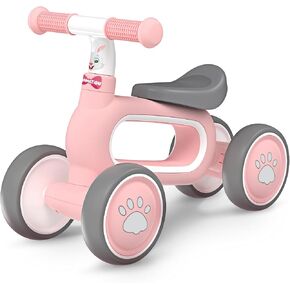 Baby Balance Bike for 1 Year Old Girls, 10-18 Months Toddler Balance Bike with No Pedal 4 Silence Wheels, Baby Walker Balance Bike, 1st Birthday Gift (Colorful Lighting)