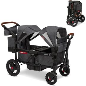 Radio Flyer Voya XT Stroller Wagon, 2 Seater Wagon Stroller for Kids, Baby Stroller Wagon