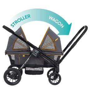 Evenflo Pivot Xplore Dreamz All-Terrain Stroller Wagon with Bassinet Insert (Jetsetter Black)