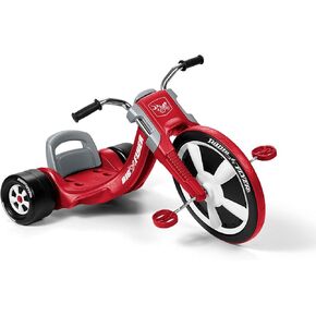 Radio Flyer Deluxe Big Flyer 16 Inch Big Front Wheel Chopper Style Tricycle with Adjustable Seat Recommended for Ages 3 to 7, Red
