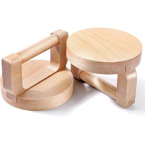 Dunkive 1 Pack Bamboo and Wood Baren for Printmaking, Smooth Varnished Bottom for Even Pressure, Ergonomic Handle for Comfortable Use, Ideal for Block Printing, Linocut, Crafting, Scrapbooking