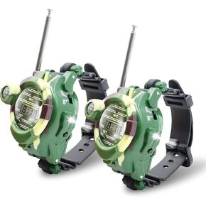 Walkie Talkies Watch Rechargeable, Spy Watch Army Toys for Kids, 7 in 1 Digital Watch Walkie Talkies, Two-Way Long Range Radios with Flashlight, Cool Spy Gadgets for Boy Girls Outdoor Game