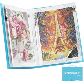 ARTDOT A1 Storage Book for Diamond Painting Kits, Diamond Art Portfolio Folder for Diamond Painting Accessories with 13 Pockets, 26 Views Protectors (34x25.4inches)