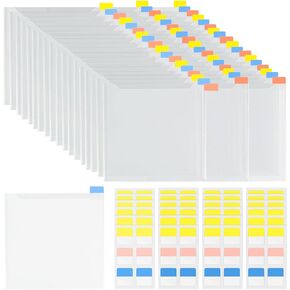 Caydo 36PCS 6x6inch Scrapbook Paper Storage, with 60PCS Sticky Index Tabs for Holding Scrapbook Paper, Cardstock, Vinyl Sheets