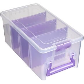 ArtBin Semi Satchel Portable Craft Organizer with 3 Dividers - Clear Plastic Storage Case for Art & Craft Supplies