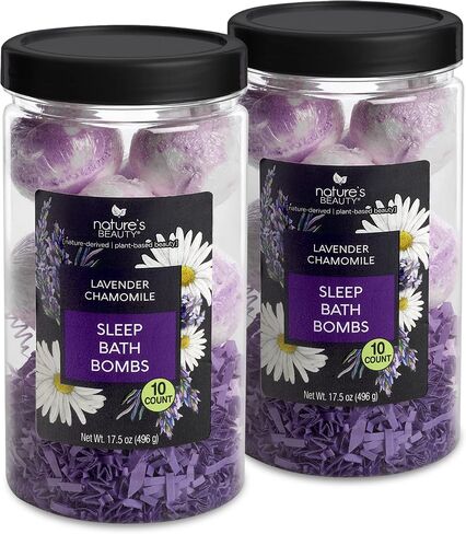Nature's Beauty Orange Ginger Detox Bath Bomb Gift Set Multi-Pack - Luxury Fizzy Spa Bomb w/Citrus + Woodsy Patchouli Scent Made with Coconut Oil & Witch Hazel, 17.5 oz | 10 ct ea (2 Pack) in Kuwait