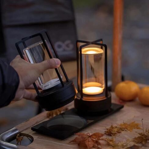 Portable Metal Table Lamp for Indoor/Outdoor ,Rechargeable Cordless LED Lamp, 3-Colour Infinitely Dimming Battery Powered Small Desk Lamp, Restaurant/Bedroom/Bar/Coffee Shop/Camping Light (Gold) in Kuwait