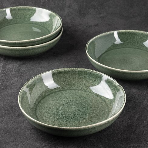 AmorArc 8.5'' Large Ceramic Pasta Bowls, 36oz Stoneware Pasta Serving Bowls Set of 4 for Kitchen, Wide Bowls for Pasta,Salad,Oatmeal, Microwave Safe, Reactive Glaze-Ocean in Saudi Arabia