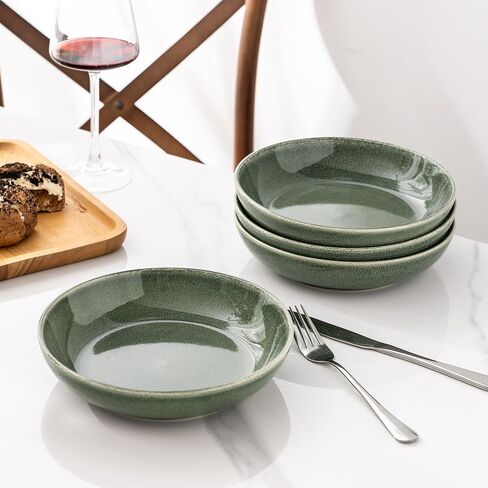 AmorArc 8.5'' Large Ceramic Pasta Bowls, 36oz Stoneware Pasta Serving Bowls Set of 4 for Kitchen, Wide Bowls for Pasta,Salad,Oatmeal, Microwave Safe, Reactive Glaze-Ocean in Saudi Arabia