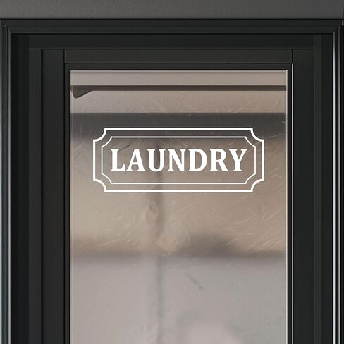 Laundry Room Decal, Washer Dryer Room Door Vinyl Sign, Laundry Decal Vinyl Wall Decal, Laundry Decal for Glass Door (14 x 5.2 in, Black) in Kuwait
