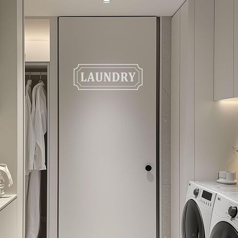 Laundry Room Decal, Washer Dryer Room Door Vinyl Sign, Laundry Decal Vinyl Wall Decal, Laundry Decal for Glass Door (14 x 5.2 in, Black) in Kuwait