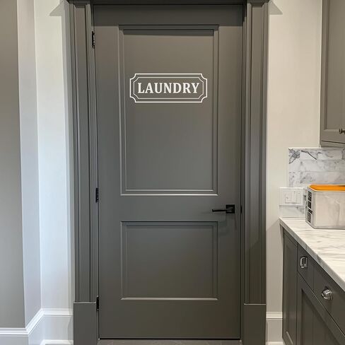 Laundry Room Decal, Washer Dryer Room Door Vinyl Sign, Laundry Decal Vinyl Wall Decal, Laundry Decal for Glass Door (14 x 5.2 in, Black) in Kuwait