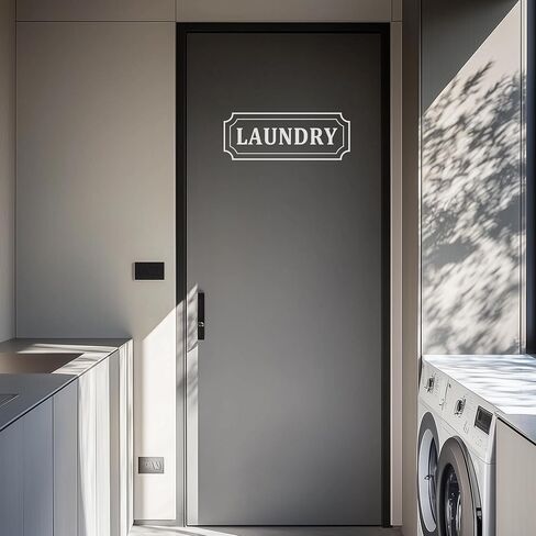 Laundry Room Decal, Washer Dryer Room Door Vinyl Sign, Laundry Decal Vinyl Wall Decal, Laundry Decal for Glass Door (14 x 5.2 in, Black) in Kuwait