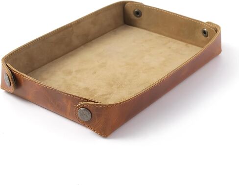 صينية صف صفات الجلود الممتازة للنساء والرجل ، طاولة مدخل محمولة صينية صينية سرير ناشئة ، منظم مكتب للمفاتيح ، المحفظة ، الساعة ، العملة المعدنية ، الهاتف ، نظارات الشمس ، هاتف الأذن ، إلخ. in Kuwait