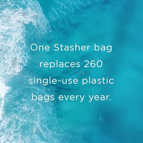 Stasher Premium Silicone Reusable Food Storage Bags, 6-Pack, Clear, Multi-Use Food Storage Bags, Lunch Bag, Travel Containers, BPA Free, Leak-free, Dishwasher-Safe, Eco-friendly in Saudi Arabia