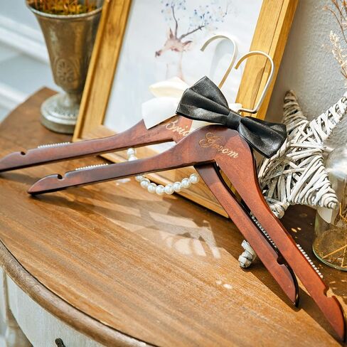 Bride to Be Wedding Dress Hanger, Bridal Hanger, Wedding Gift, Brown Wooden Hanger with Pearls and Bow for Brides Gowns, Bridal Party Shower Gift. Mrs Hanger in Saudi Arabia