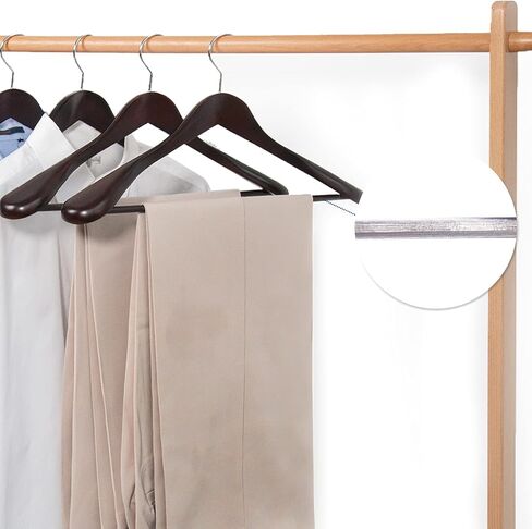 Nature Smile Luxury Wooden Suit Hangers 6 Pack Wood Coat Hangers Jacket Outerwear Shirt Hangers,with Extra-Wide Shoulder, 360 Degree Swivel Hooks & Anti-Slip Bar with Screw(Retro Color) in Saudi Arabia