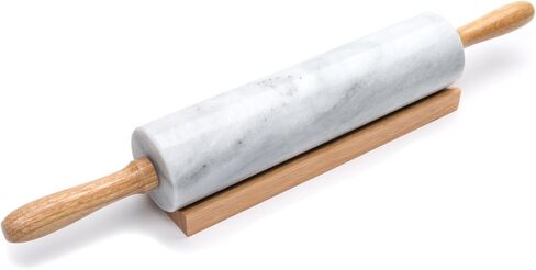 Fox Run Marble Rolling Pin and Base, Green 2.5 x 18 x 3 inches in Kuwait