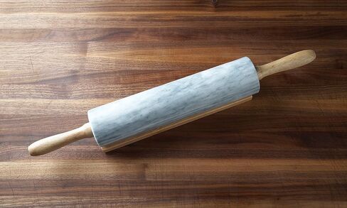 Fox Run Marble Rolling Pin and Base, Green 2.5 x 18 x 3 inches in Kuwait