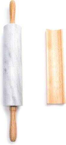 Fox Run Marble Rolling Pin and Base, Green 2.5 x 18 x 3 inches in Kuwait