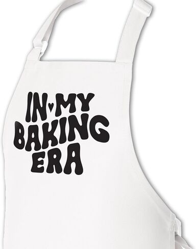 In my Baking Era Apron, Adjustable Neck Strap | 100% Cotton Apron (Light Pink) in Saudi Arabia