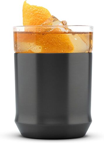 Elevated Craft Hybrid Cocktail Glass Premium Vacuum Insulated Steel Base with Removable Glass Insert - 12oz Rocks Glass, Double Old Fashioned Lowball for Margaritas, Bourbon, Whiskey - Copper in Saudi Arabia