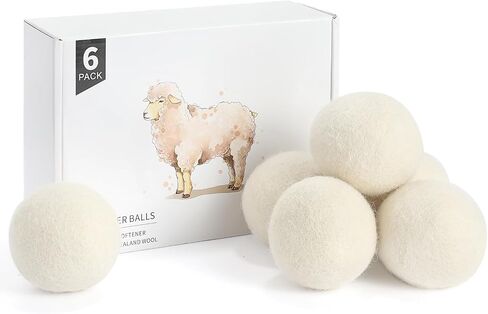 Wool Dryer Balls 6 Pack, Natural Fabric Softener, Dryer Balls Laundry Reusable, Reduces Clothing Wrinkles and Saves Drying Time (Gray) in Saudi Arabia