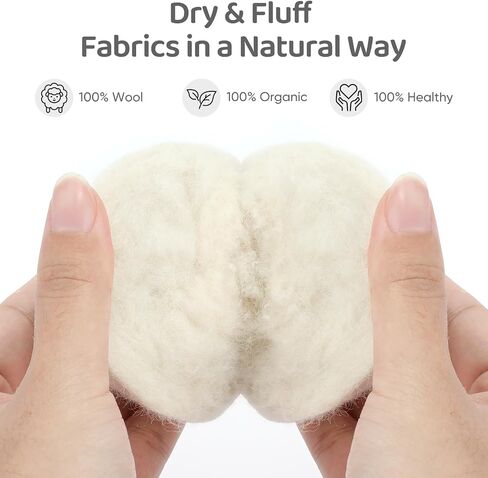 Wool Dryer Balls 6 Pack, Natural Fabric Softener, Dryer Balls Laundry Reusable, Reduces Clothing Wrinkles and Saves Drying Time (Gray) in Saudi Arabia