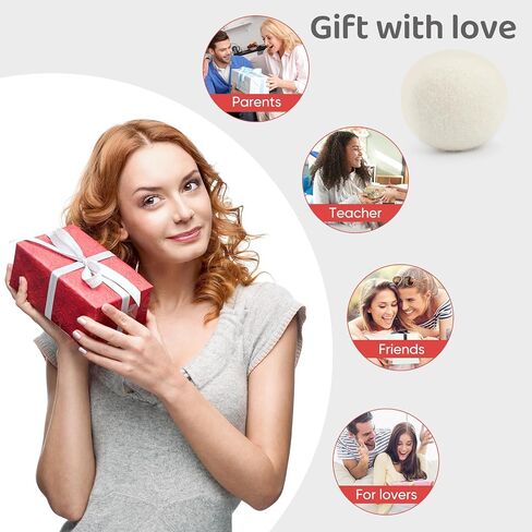 Wool Dryer Balls 6 Pack, Natural Fabric Softener, Dryer Balls Laundry Reusable, Reduces Clothing Wrinkles and Saves Drying Time (Gray) in Saudi Arabia