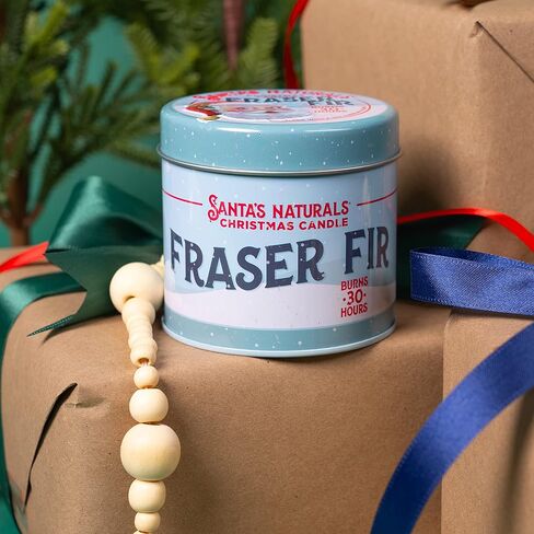 Santa's Naturals Fraser Fir Christmas Candle Gift Set | Authentic Pine Fragrance | Stocking Stuffers | Each Candle Burns 14+ Hours | Made in USA | Soy and Beeswax Blend with Essential Oils in Saudi Arabia