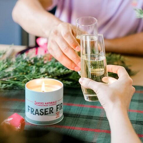Santa's Naturals Fraser Fir Christmas Candle Gift Set | Authentic Pine Fragrance | Stocking Stuffers | Each Candle Burns 14+ Hours | Made in USA | Soy and Beeswax Blend with Essential Oils in Saudi Arabia