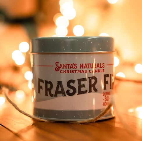 Santa's Naturals Fraser Fir Christmas Candle Gift Set | Authentic Pine Fragrance | Stocking Stuffers | Each Candle Burns 14+ Hours | Made in USA | Soy and Beeswax Blend with Essential Oils in Saudi Arabia